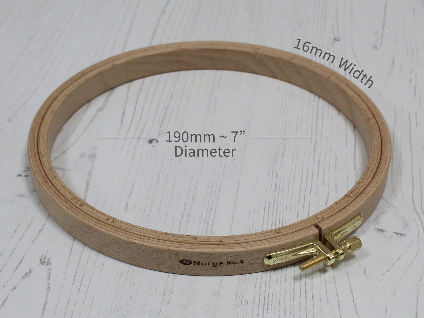 Nurge Wooden Embroidery Hoops 16mm Depth