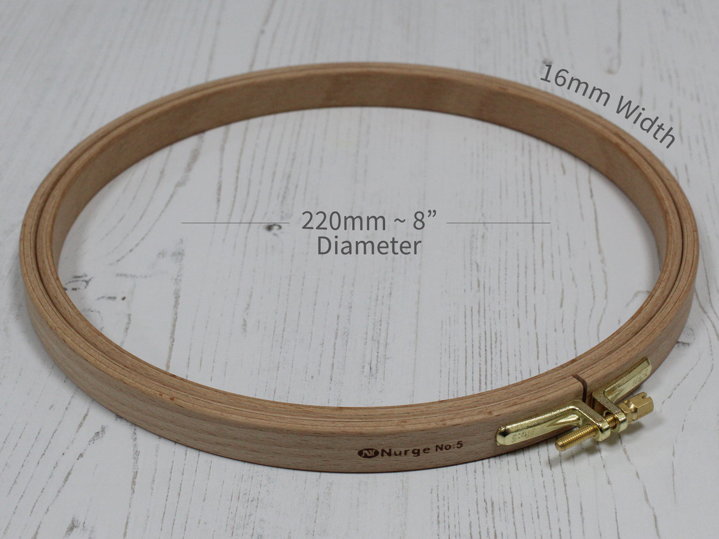 Nurge Wooden Embroidery Hoops 16mm Depth