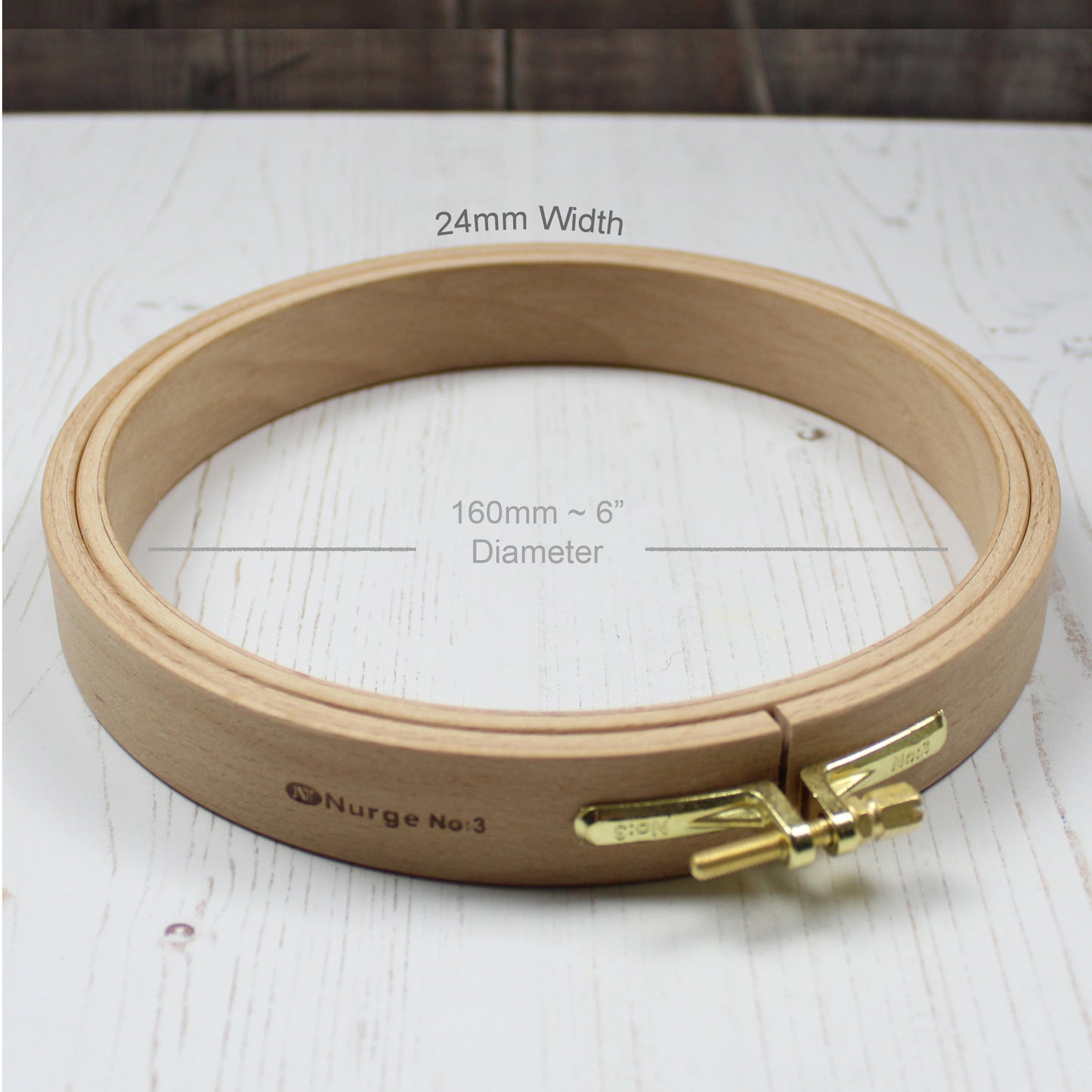 Nurge Wooden Embroidery Hoops 24mm Depth