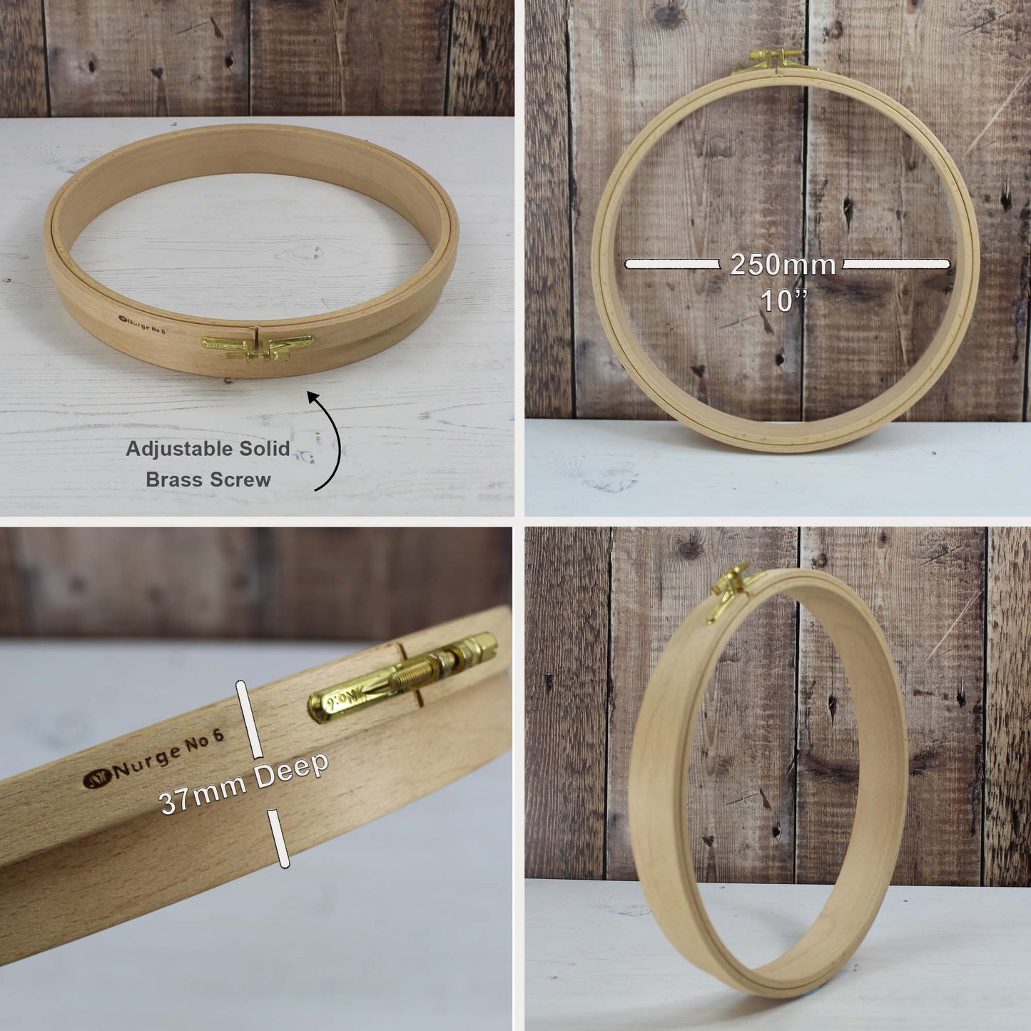 Nurge Wooden Punch Embroidery Hoops