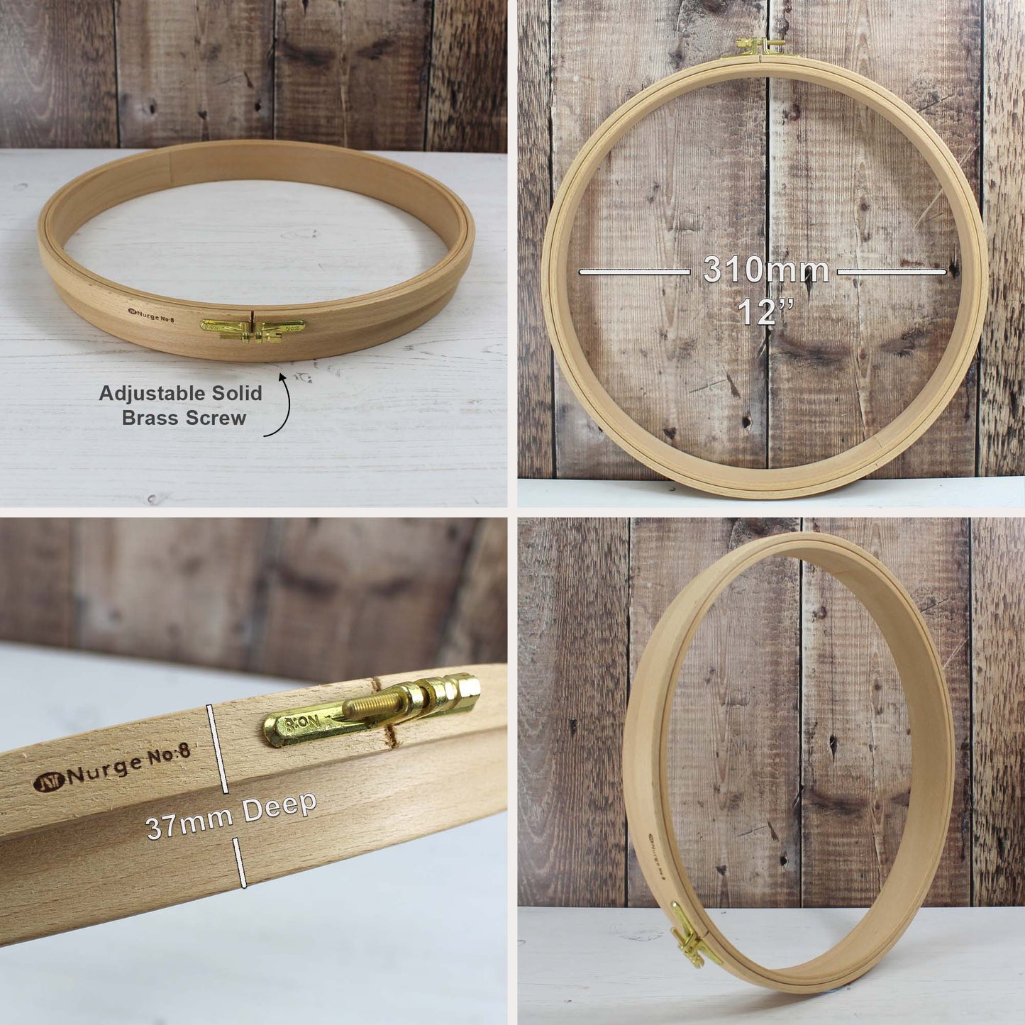 Nurge Wooden Punch Embroidery Hoops