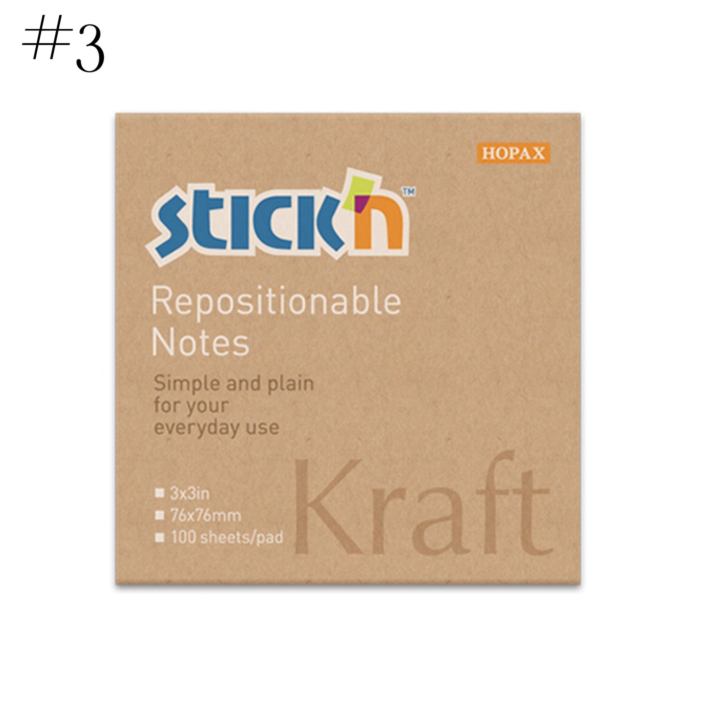 Stick'n Kraft Brown Rustic Sticky Notes