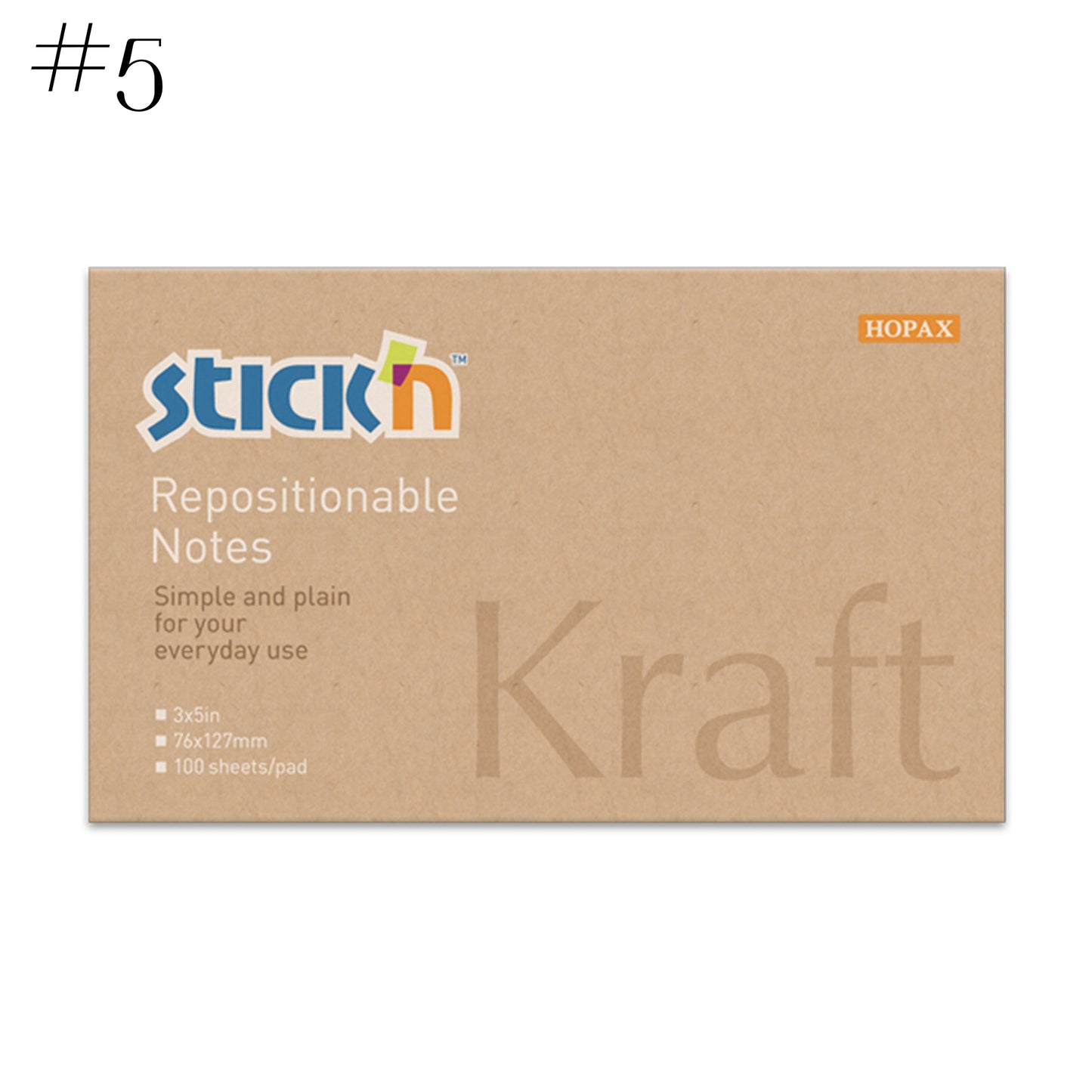 Stick'n Kraft Brown Rustic Sticky Notes