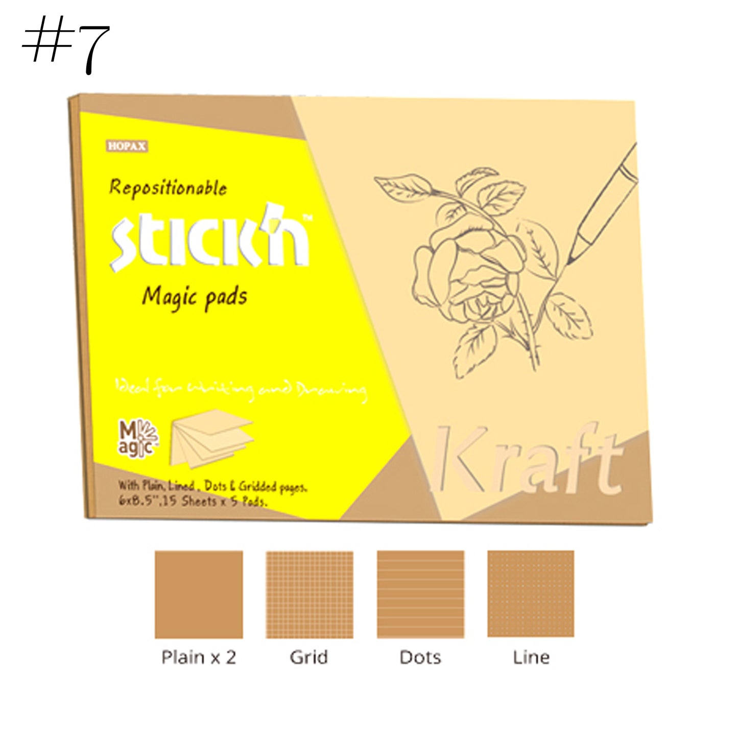 Stick'n Kraft Brown Rustic Sticky Notes