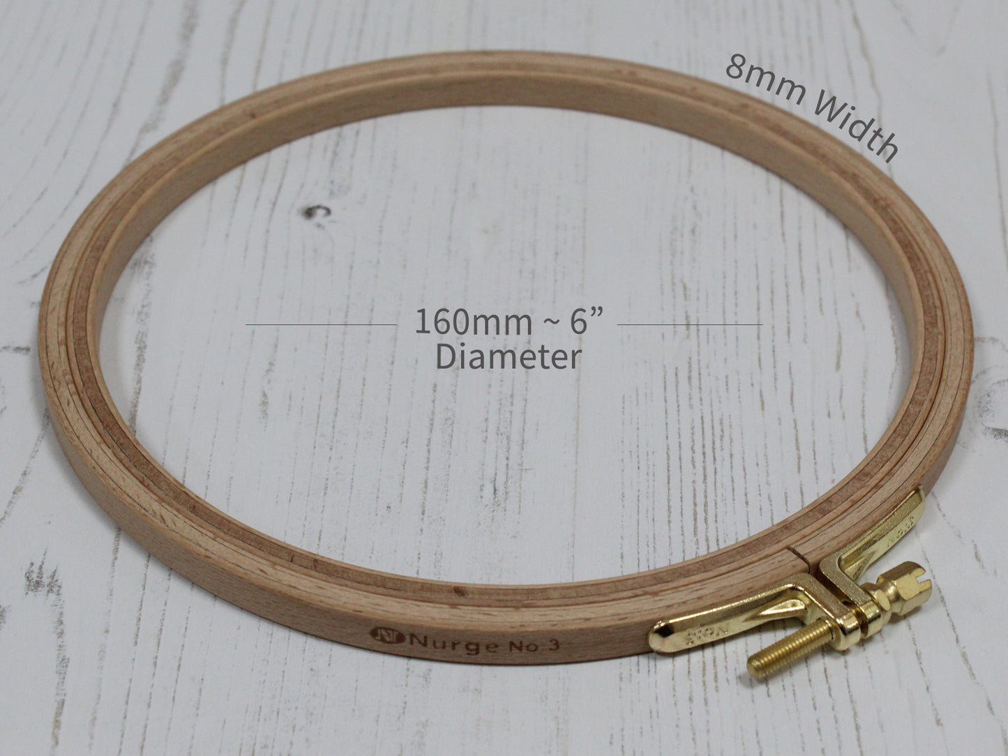 Nurge Wooden Embroidery Hoops 8mm Depth