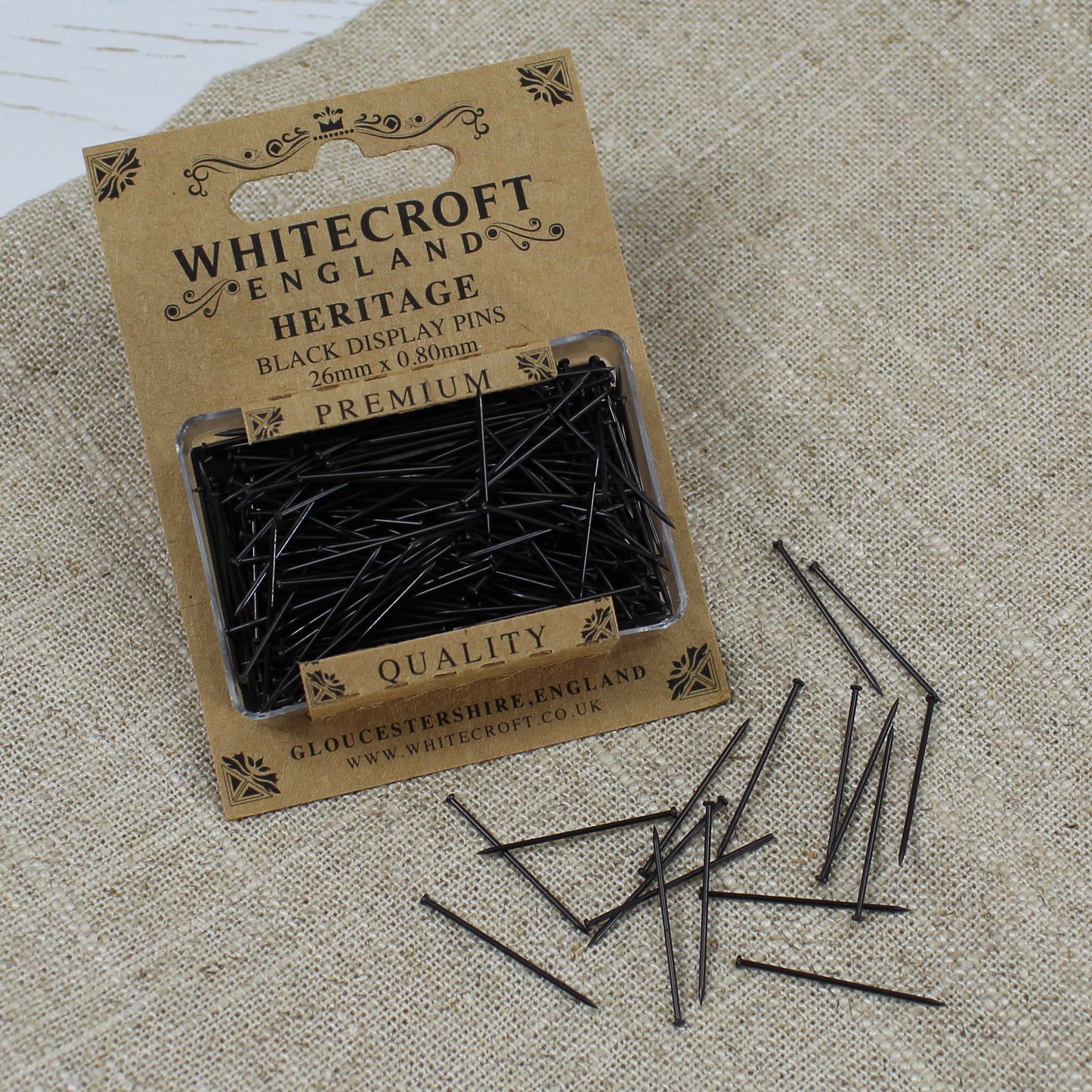 Whitecroft Heritage Black Display Pins