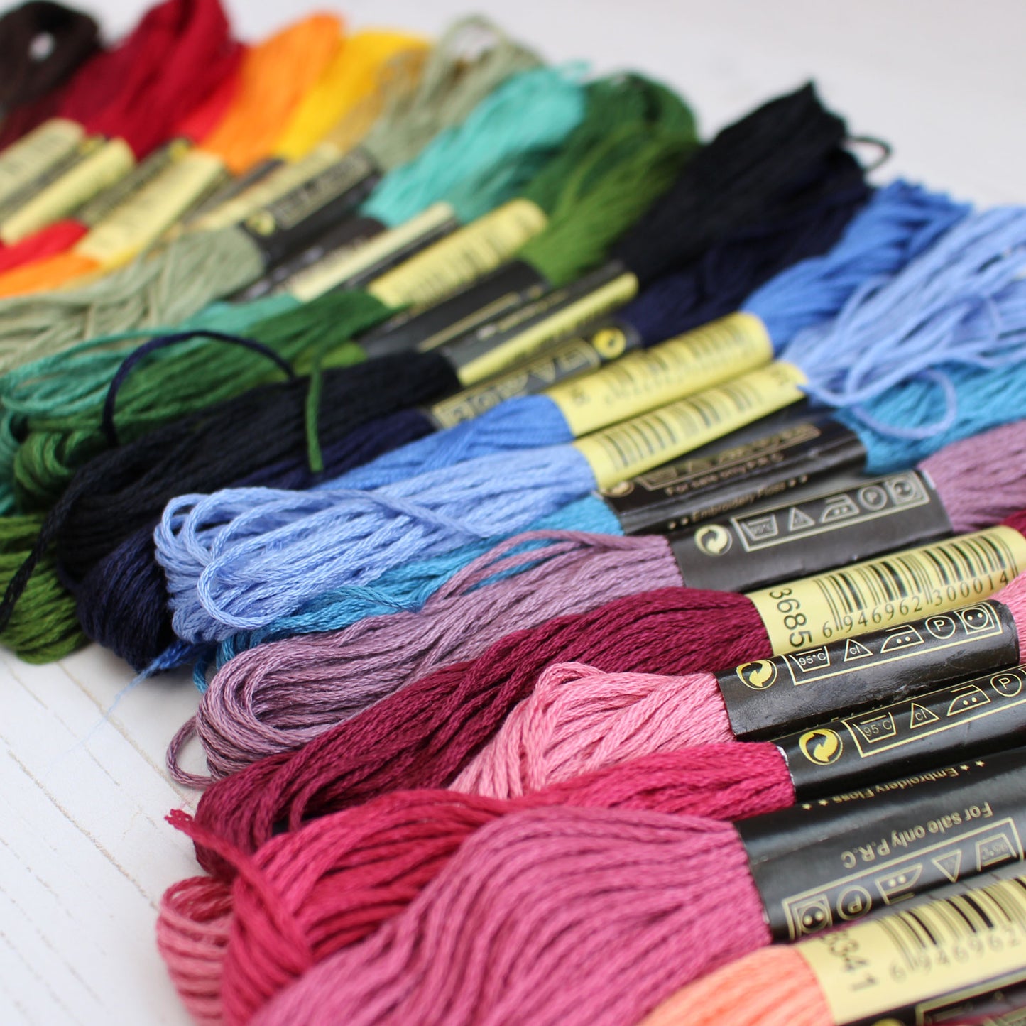 50 Assorted Coloured Embroidery Thread