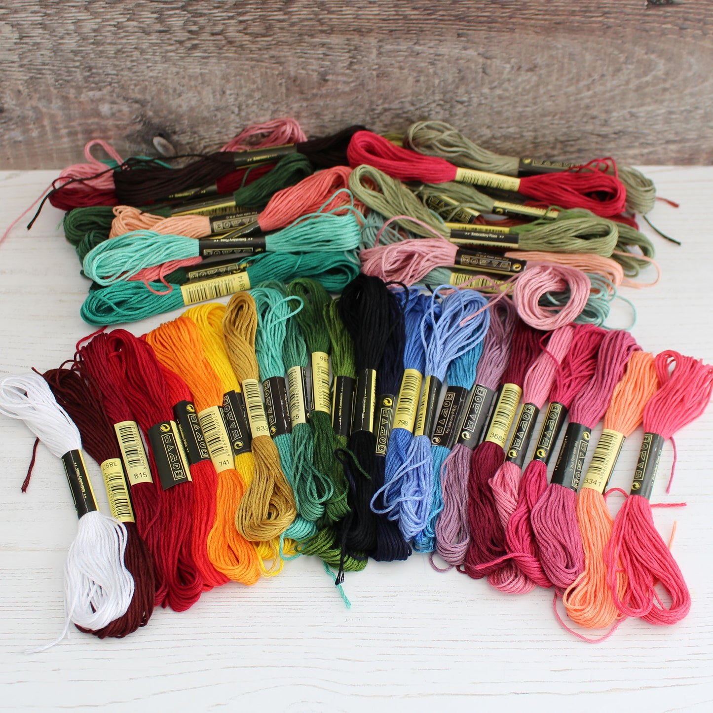 50 Assorted Coloured Embroidery Thread