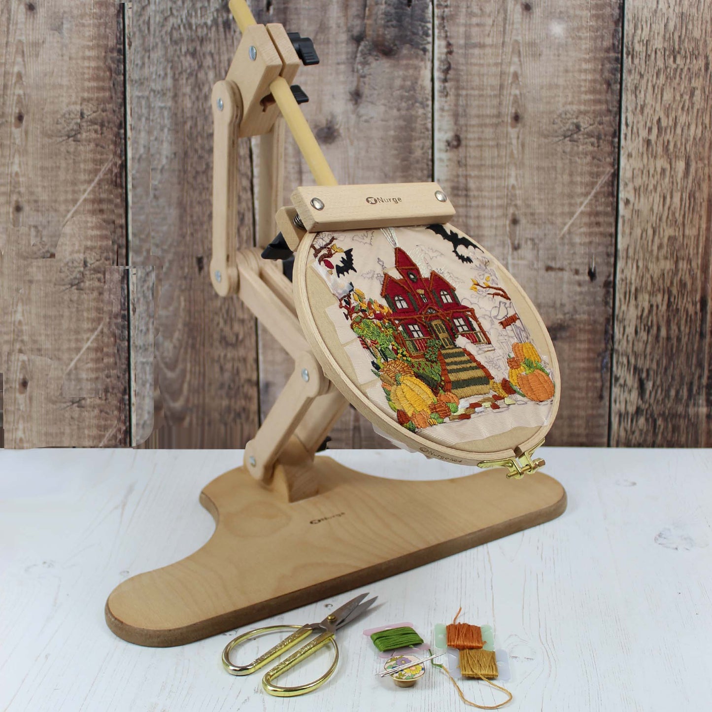 Nurge Adjustable Seat Embroidery Hoop Stand with Multi Swivel Rotating Head